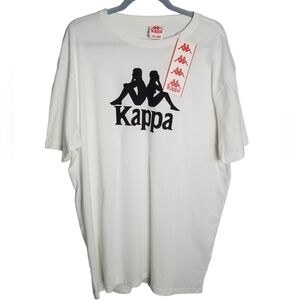 NWT Kappa Graphic Tshirt White  Size XXXL Regular Fit 100% Cotton